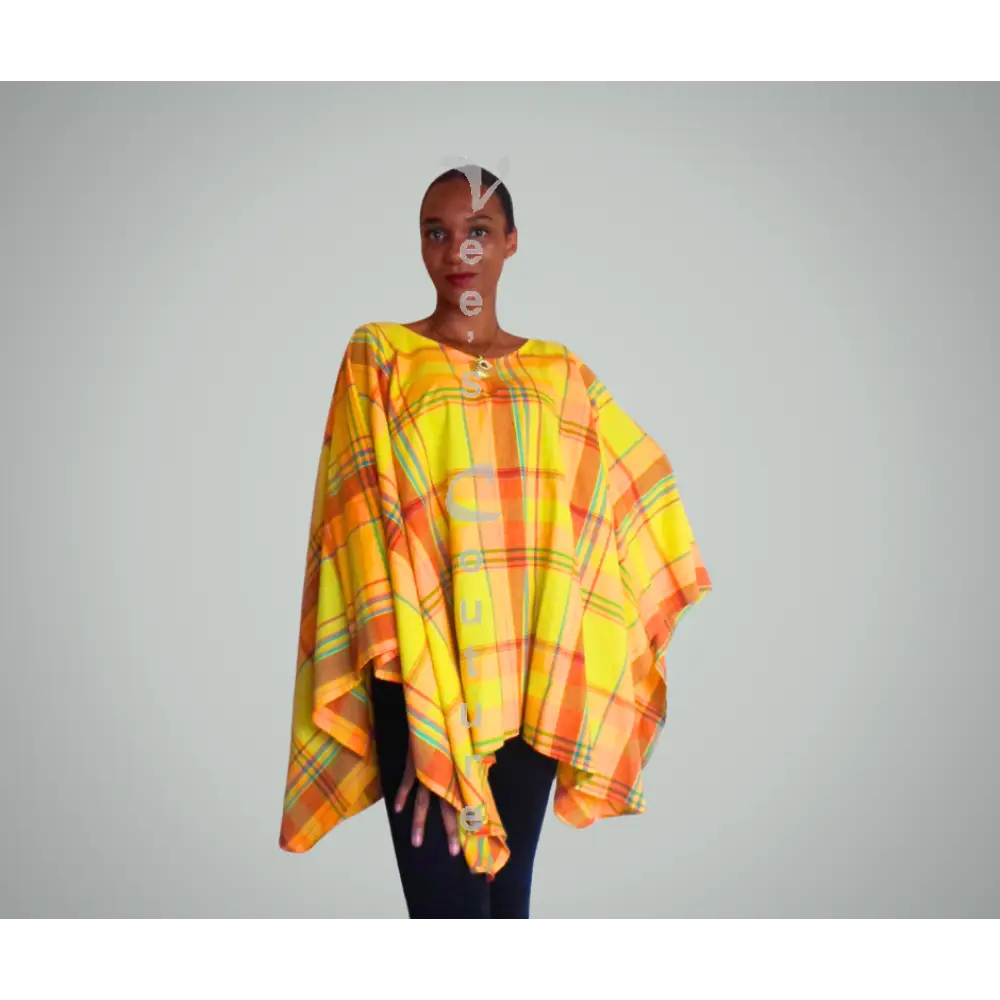Madras Poncho Blouse